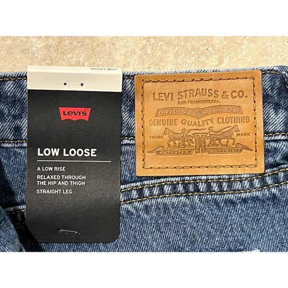 Levi's Premium Low Loose Jeans Womens 30 Relaxed Straight Leg Medium Wash NEW - Picture 5 of 6